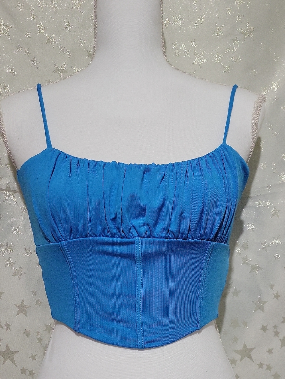 Anthropologie Sundays Women's M Blue Spaghetti Strap Top